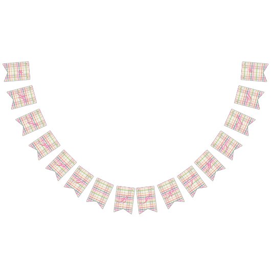 Happy Birthday Banner in rosa Kariert (Alle)