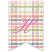 Happy Birthday Banner in rosa Kariert (Zweite Fahne)