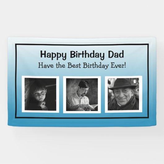 Happy Birthday Banner mit Foto Age Progression (Horizontal)