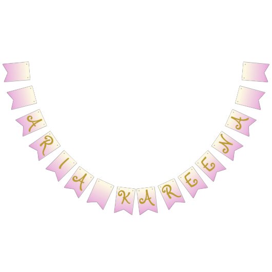 Happy Birthday Banner Ombre Beige Pink (Alle)