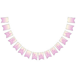 Happy Birthday Banner Ombre Beige Pink