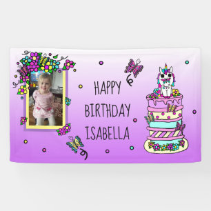 Happy Birthday Banner Personalisiert Unicorn
