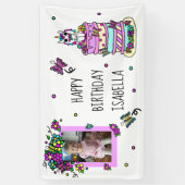 Happy Birthday Banner Personalisiert Unicorn (Vertikal)