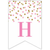 Happy Birthday Banner Pink Gold Confetti (Zweite Fahne)