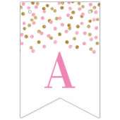 Happy Birthday Banner Pink Gold Confetti (Dritte Fahne)