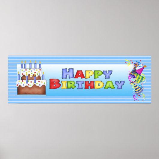 Happy Birthday Banner Poster (Vorne)