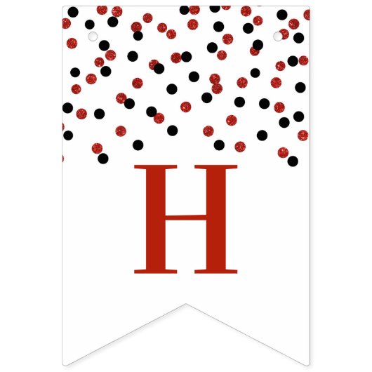 Happy Birthday Banner Red Black Confetti (Zweite Fahne)