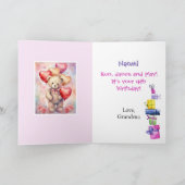 Happy Birthday Bär hinzufügen Mädchen Name & Alter Karte (Innenseite)