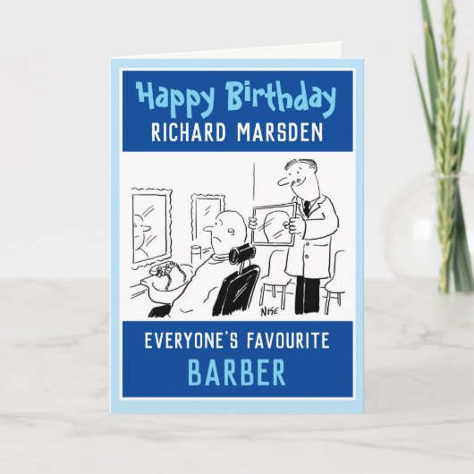 Happy Birthday Barber oder Friseur Karte (Vorderseite)