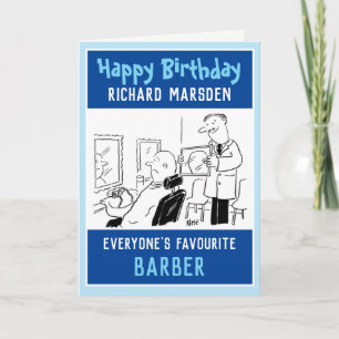 Happy Birthday Barber oder Friseur Karte