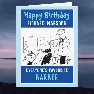 Happy Birthday Barber oder Friseur Karte