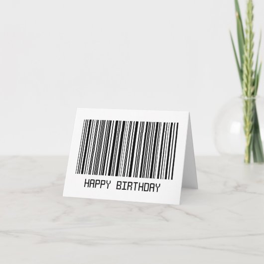 Happy Birthday Barcode Karte (Vorderseite)