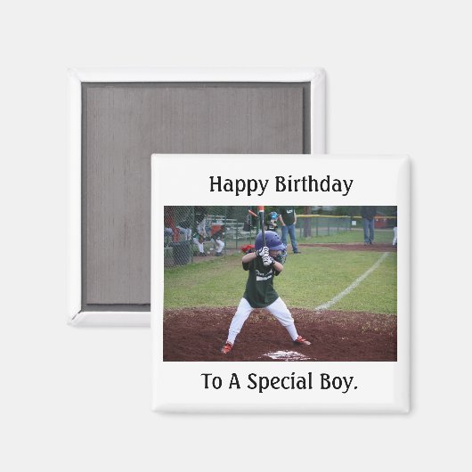 Happy Birthday Baseball Boy Magnet (Vorderseite/Rückseite)