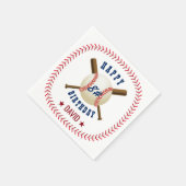 Happy Birthday Baseball Boy Sports Theme Serviette (Ecke)