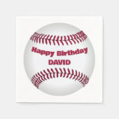 Happy Birthday Baseball mit Namen Serviette (Vorderseite)