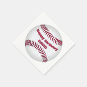 Happy Birthday Baseball mit Namen Serviette (Ecke)