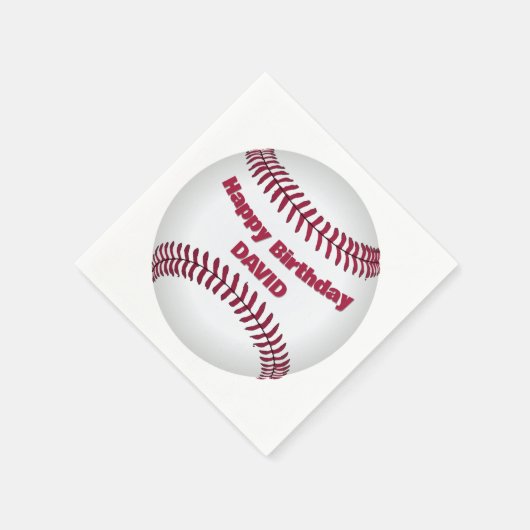 Happy Birthday Baseball mit Namen Serviette (Ecke)