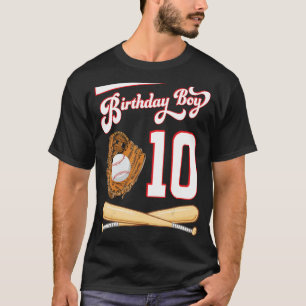 Happy Birthday Baseball Player Boy 10 Jahre alt bi T-Shirt