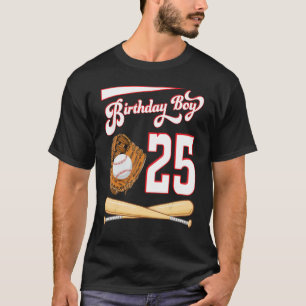 Happy Birthday Baseball Player Boy 25 Jahre alt bi T-Shirt