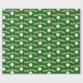 Happy Birthday Baseballs auf Green Geschenkpapier (Flach)