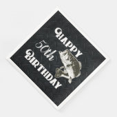 Happy Birthday Bass Fishing Age 50. Diamond Plate Serviette (Ecke)