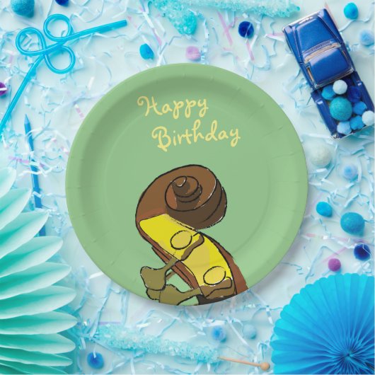 Happy Birthday Bass Instrumentalist Paper Pappteller (Party)