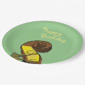 Happy Birthday Bass Instrumentalist Paper Pappteller (Schrägansicht)