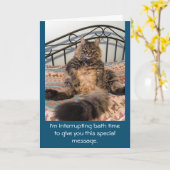 Happy Birthday Bath Time Kimber Cat Karte (Gelbe Blume)