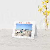 Happy Birthday! Beach Bull Terrier Hawaii Karte (Gelbe Blume)