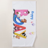 Happy Birthday Beach Handtuch Geschenk Baby Bears (Vorderseite)