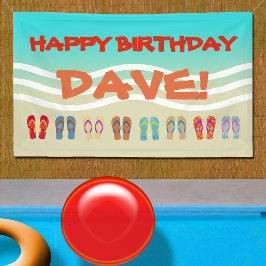 Happy Birthday Beach Party Custom Banner