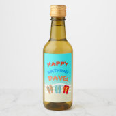 Happy Birthday Beach Party Custom Weinetikett (Vorderseite)