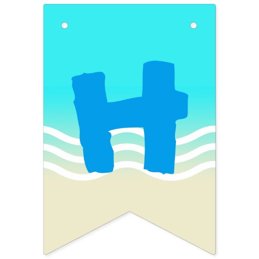 Happy Birthday Beach Party Wimpelkette (Zweite Fahne)