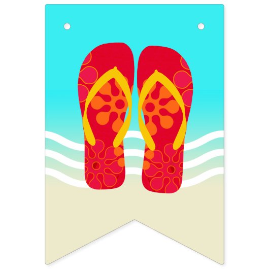 Happy Birthday Beach Party Wimpelkette (Erste Fahne)