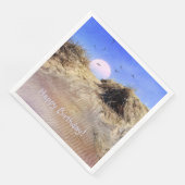 Happy Birthday Beach Sunrise Serviette (Ecke)