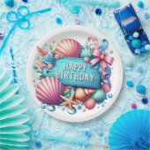 Happy Birthday Beach Tropical Theme Pappteller (Party)