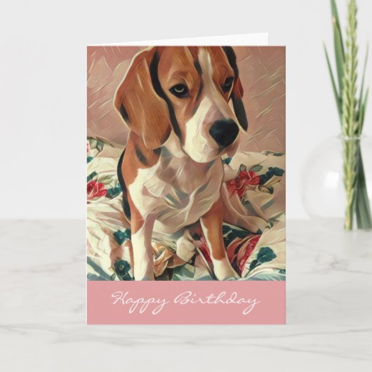 Happy Birthday Beagle Hund Geburtstagskarte Karte (Vorderseite)