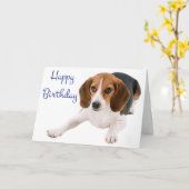 Happy Birthday Beagle Puppy Dog Grußkarte Karte (Gelbe Blume)