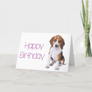 Happy Birthday Beagle Puppy Dog Grußkarte Karte