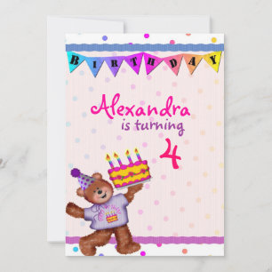 Happy Birthday Bear Einladung