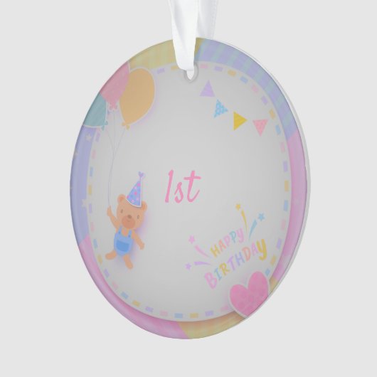 Happy Birthday Bear  Ornament (Vorderseite)