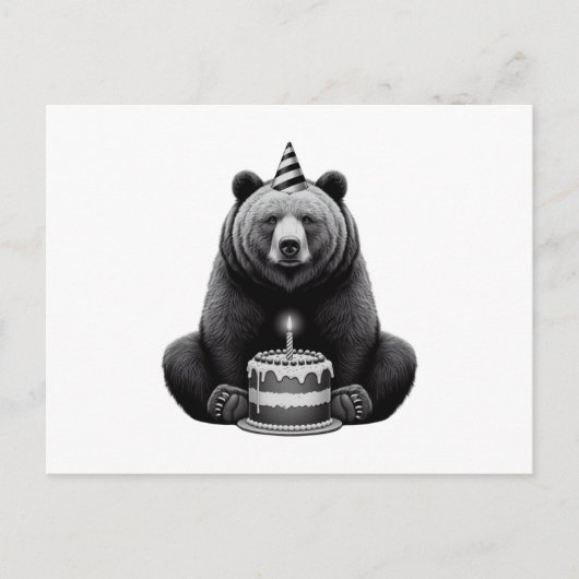 Happy Birthday Bear Postkarte (Vorderseite)