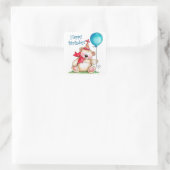 Happy Birthday Bear Quadratischer Aufkleber (Tasche)