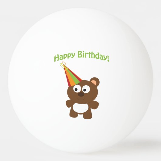 Happy Birthday Bear Tischtennisball (Vorderseite)