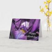 Happy Birthday Bearded Iris Card Karte (Gelbe Blume)