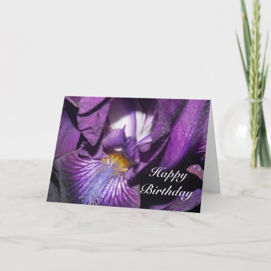 Happy Birthday Bearded Iris Card Karte (Vorderseite)