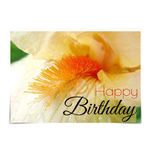 "Happy Birthday" Bearded Iris Card Karte