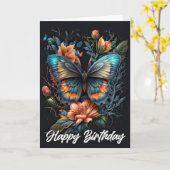 Happy Birthday | Beautiful Butterfly Karte (Gelbe Blume)
