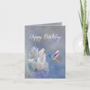 Happy Birthday Beautiful Humming Bird Dankeskarte