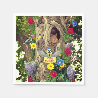 Happy Birthday Beautiful Nature Paper Napkins Serviette